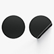 Two Black Round Stickers - flat and curled corners glutinous tally - 3DOcean Item for Sale